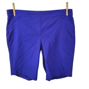 Coral Bay Bermuda Shorts Plus Size 18 18W 41"x10.5" Blue casual Mid Rise Pull On